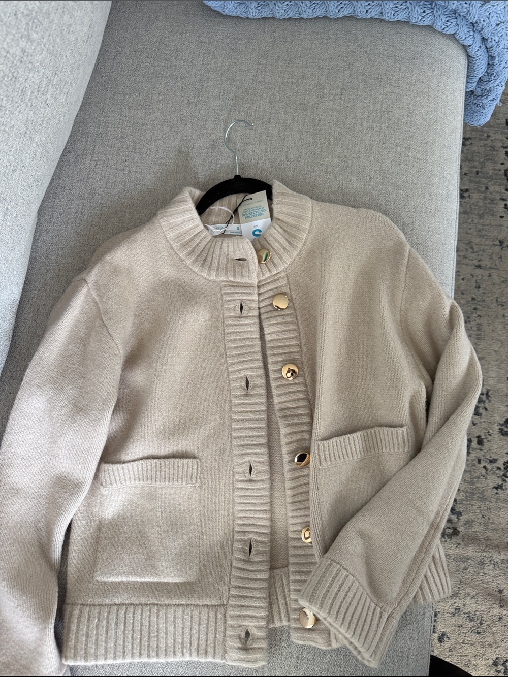 Cotton On Cream Button-Front Knit Cardigan